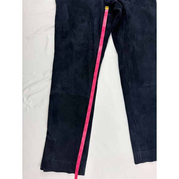 Vince Stretch Lamb Suede Split Hem Crop Pant in Navy Size M $1250 - Picture 10 of 11